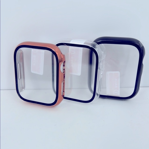 NWT 3 pk Apple Watch Covers/Cases - Black, Rose Gold, Clear - Picture 2 of 7